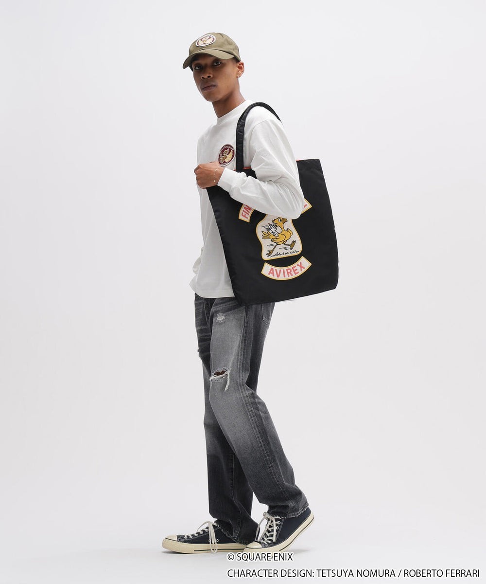 AVIREX × FINAL FANTASY VII REMAKE FLIGHT NYLON TOTE BAG CHOCOBO BLACK