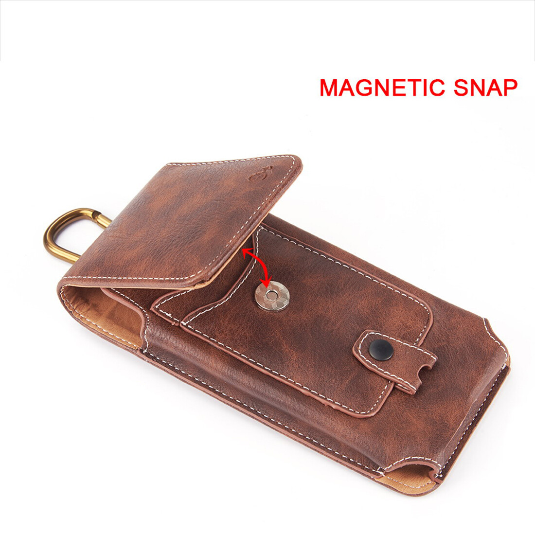 Cell Phone Case Pouch Holster w/ Belt Loop Metal Clip for Universal Smartphones