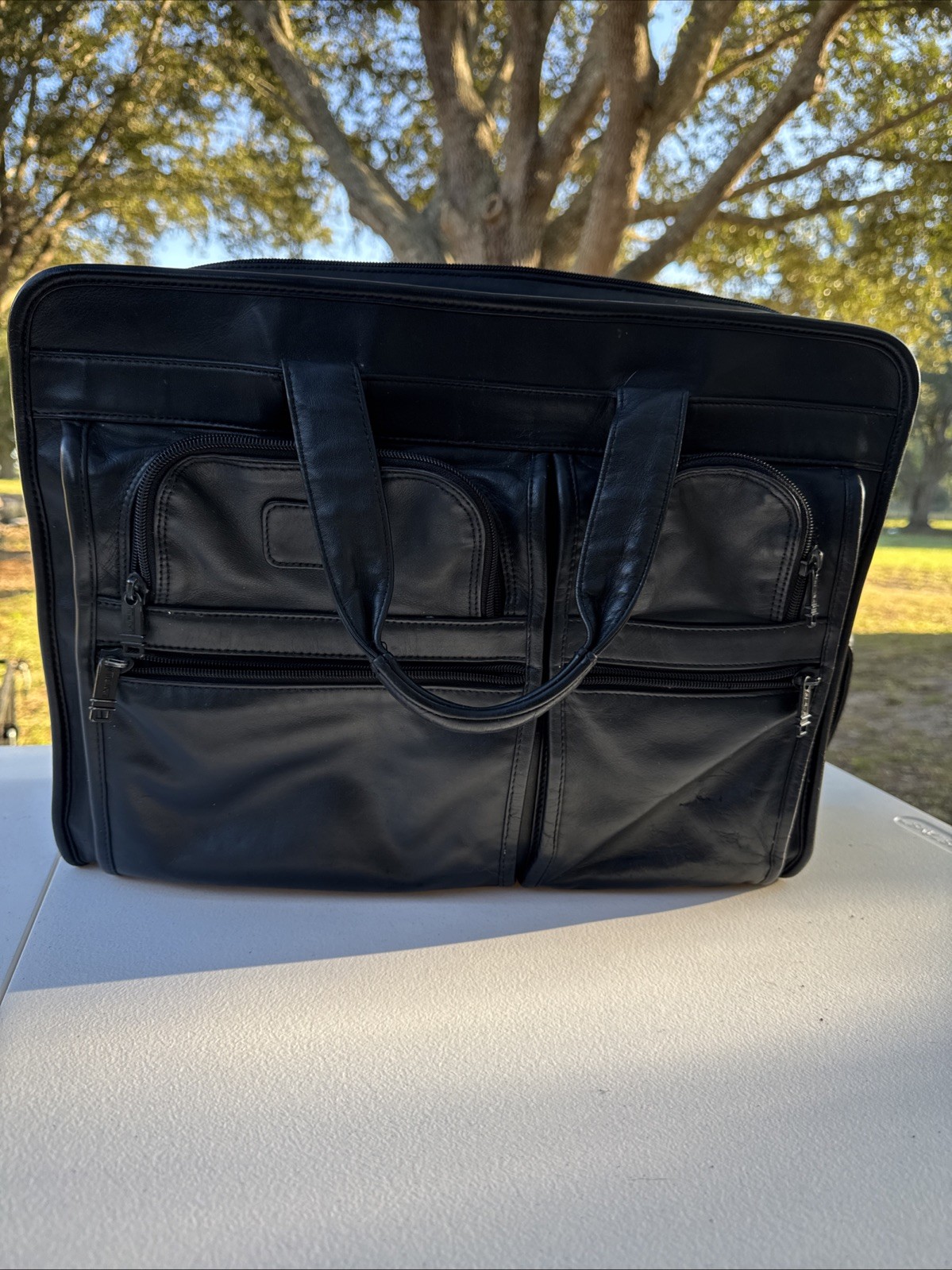 Tumi Alpha Compact Large Screen Briefcase Laptop Bag Leather 96114DH Reg $600+