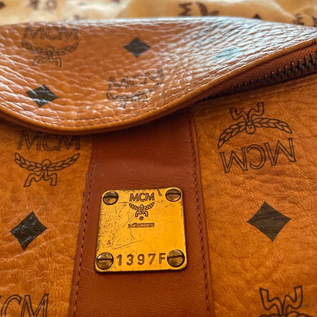MCM Visetos Leather Waist Pouch Body Bag Brown Camel Authentic 1397F Men’s