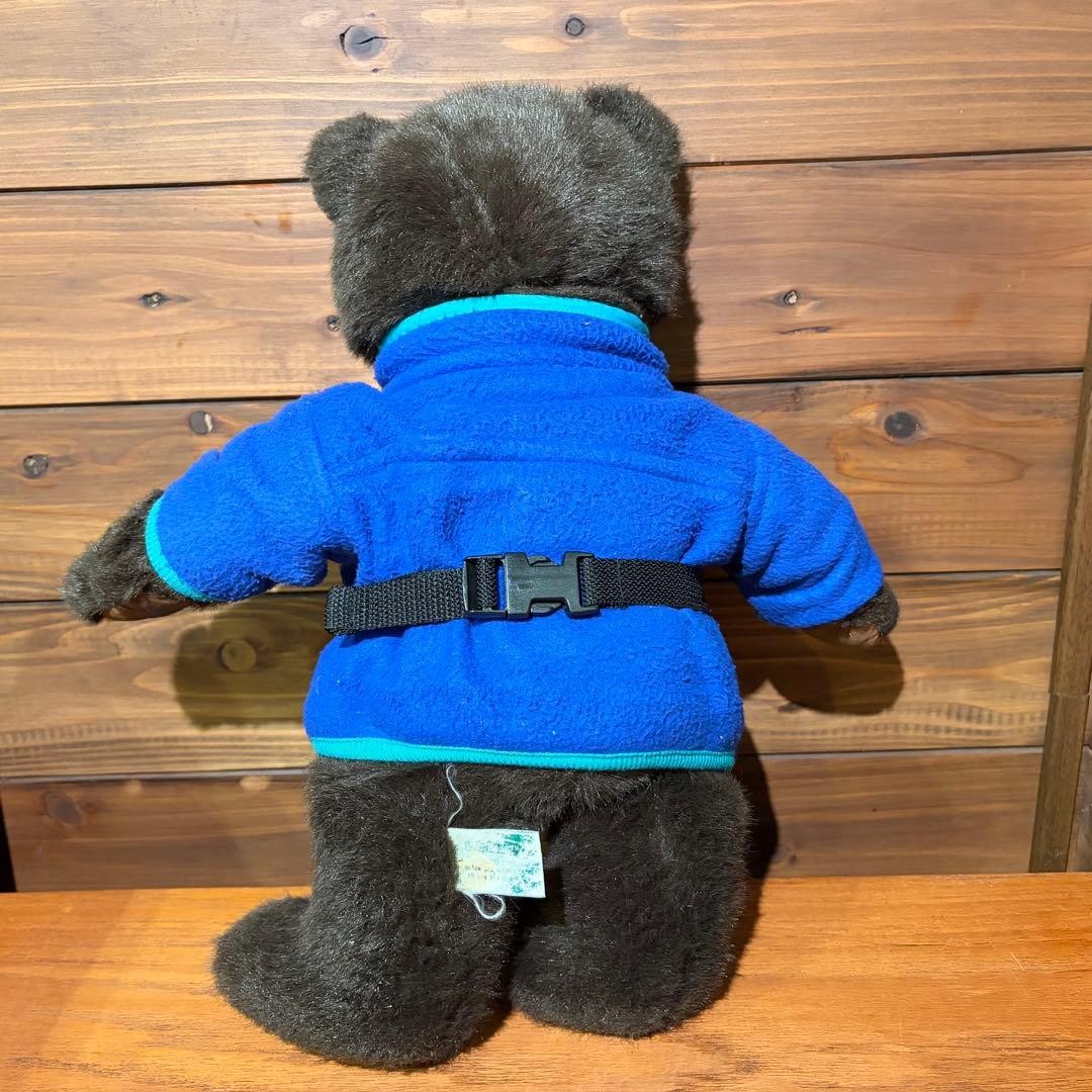 L.L. Bean Teddy Bear Stuffed Toy Blue Snap T Fleece Collab