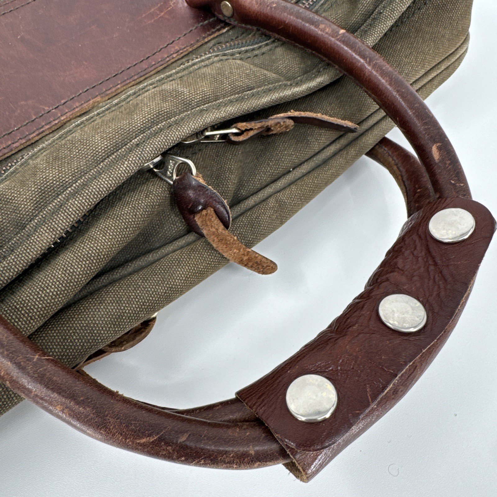 Vintage Orvis Battenkill Canvas Briefcase Messenger Bag With Strap Grunge