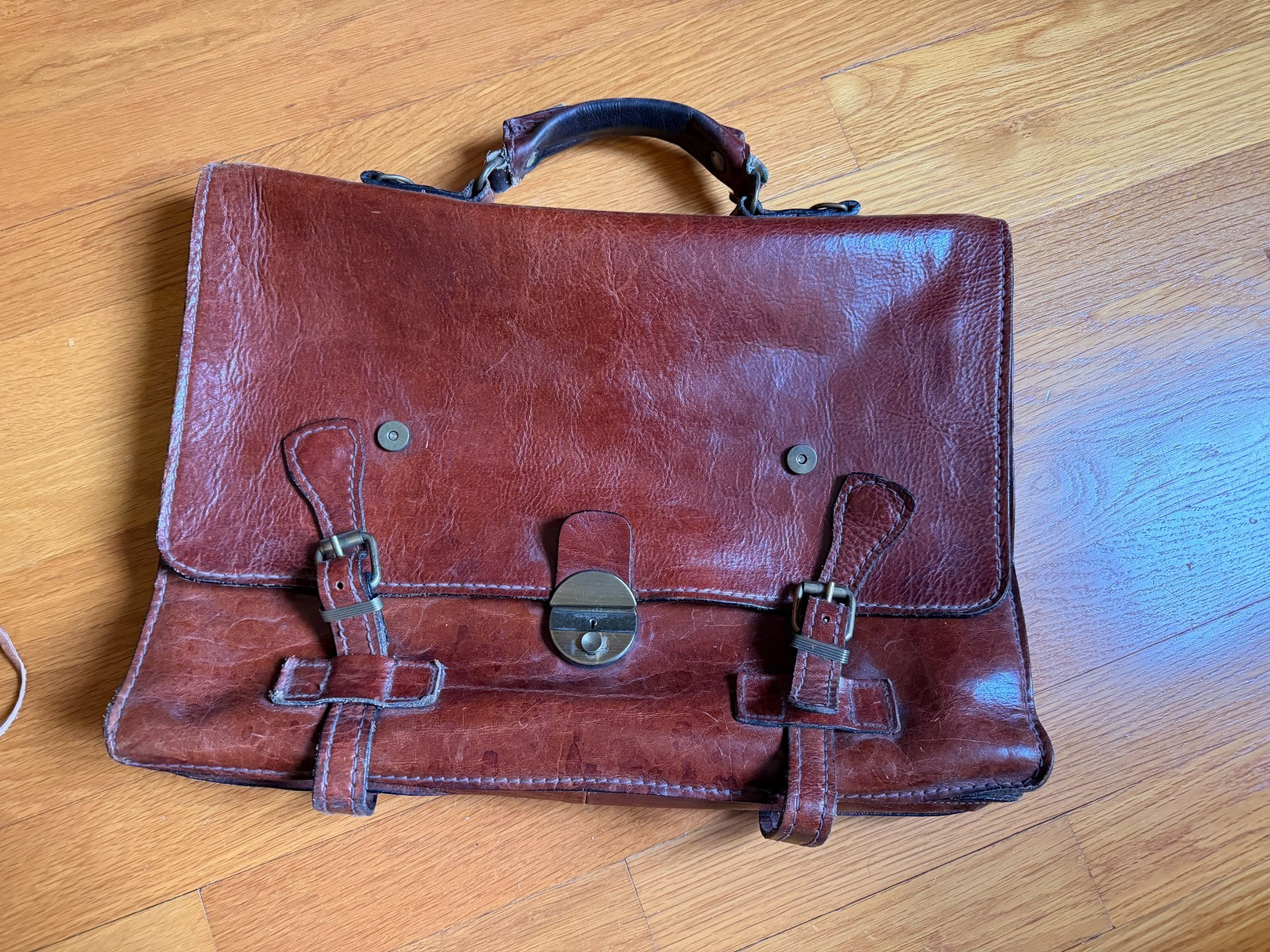 Vintage Italian Leather Briefcase Messenger Bag – Made in Florence