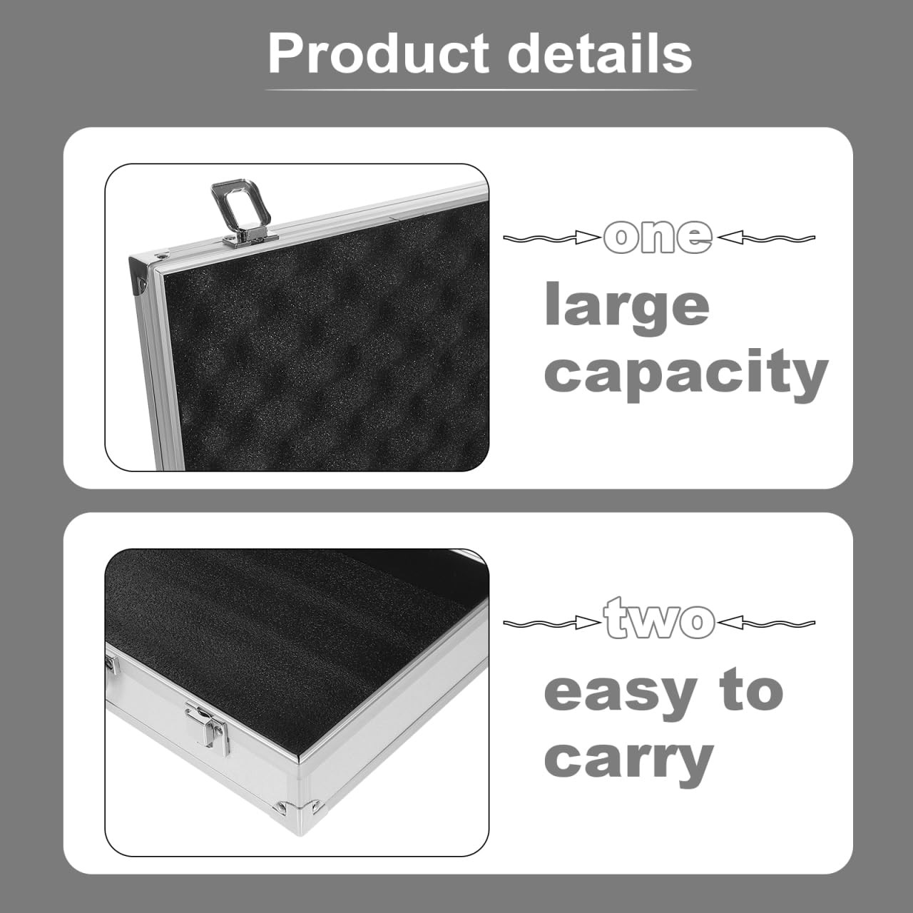 ERINGOGO Aluminum Attache Briefcase – 14inch Lock Metal Carrying Case with Ri…