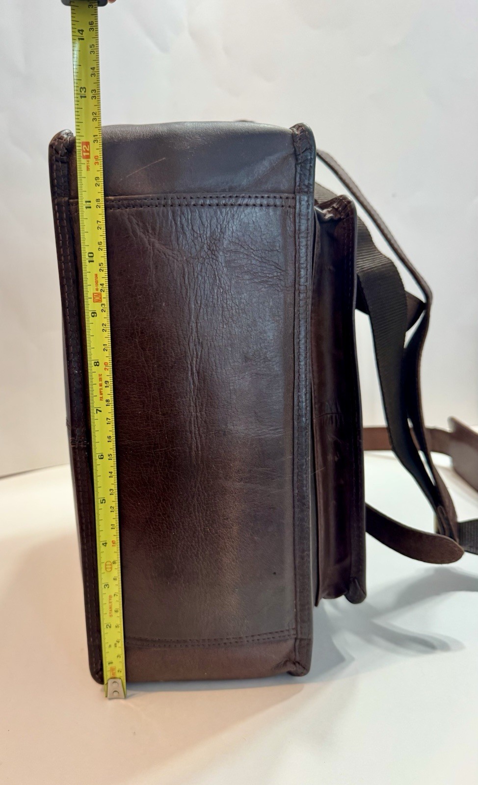 Brown Messenger Bag Buckle Closure Adjustable Shoulder Strap Top Handle Unisex