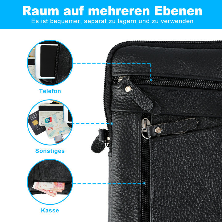 Men Women Leather Fashion Belt Bag Phone Shoulder Crossbody Waist Pack Handbag