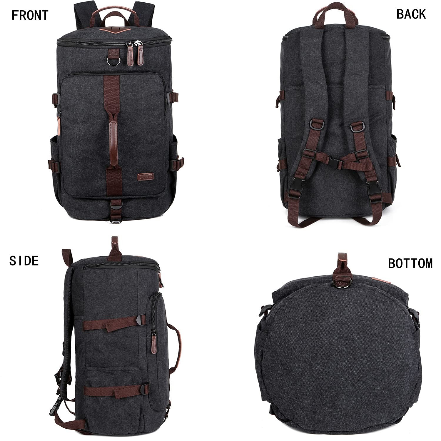 Canvas Weekender Travel Duffel Backpack Hybrid Rucksack for Hiking and Gym