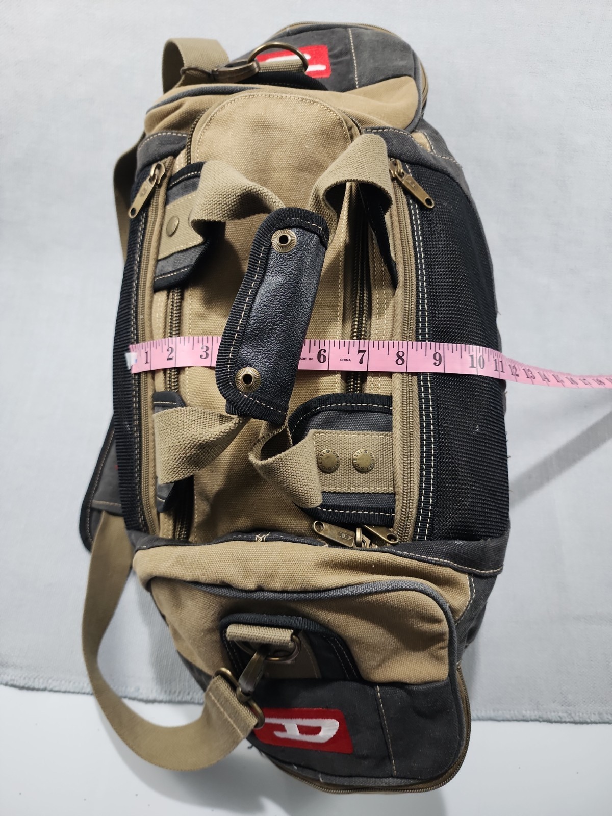 Diesel Canvas Handle Duffel Bag Pockets Galore Vtg