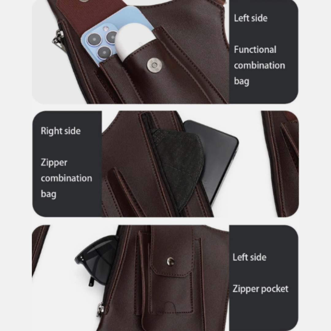 Adjustable Anti-Theft Underarm Shoulder Bag PU Leather Wallet Holster Bag