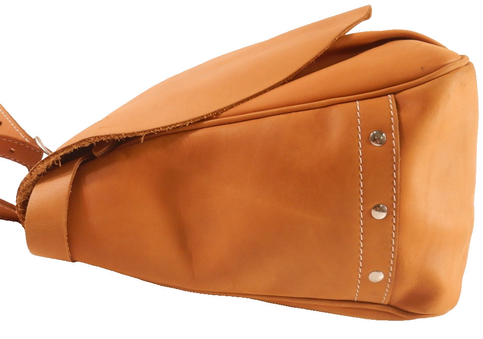 J Peterman ‘Counterfeit’ Mailbag Caramel Brown Leather