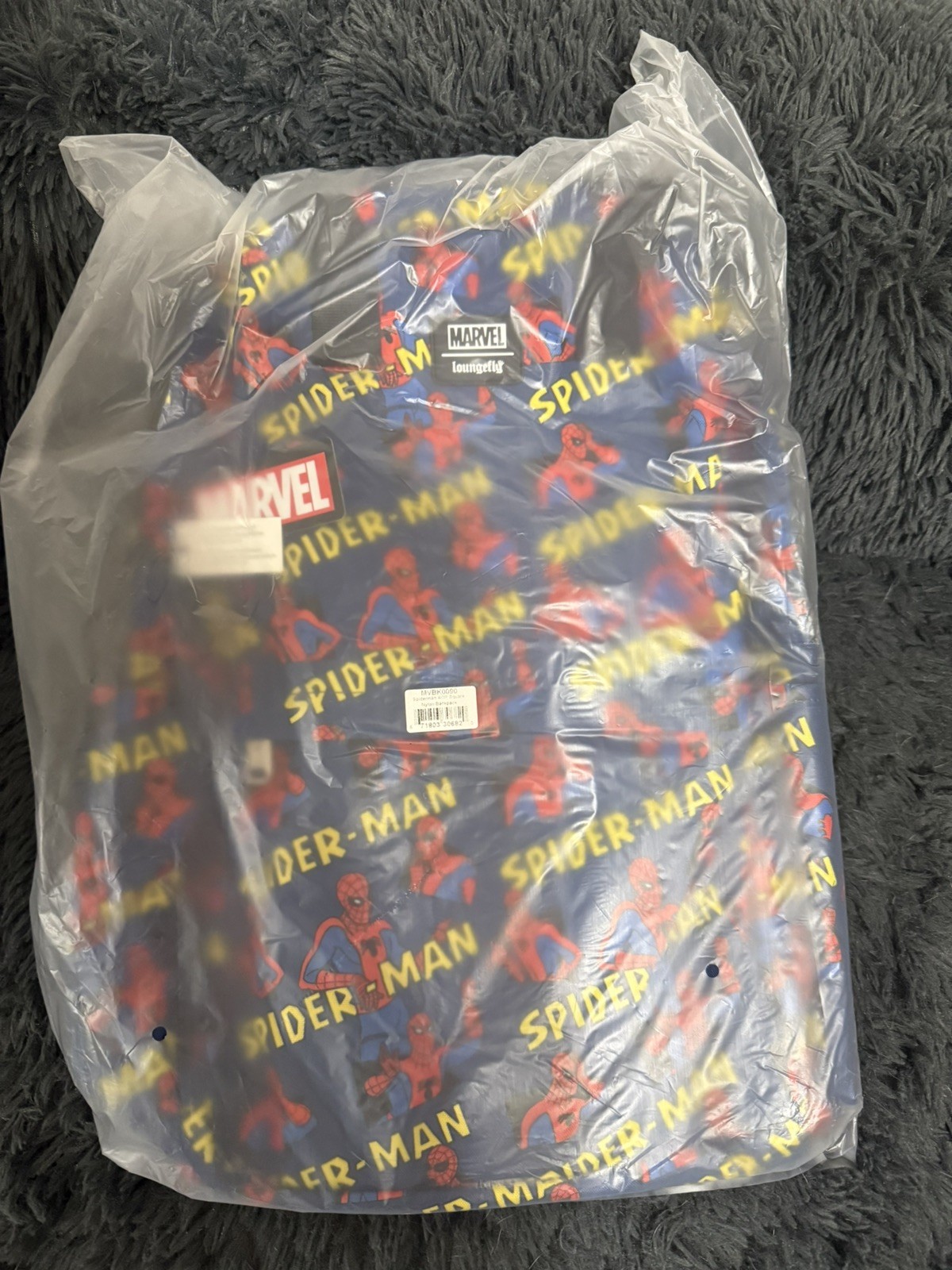 Marvel Spider-Man Classic All Over Print Square Nylon Backpack Loungefly