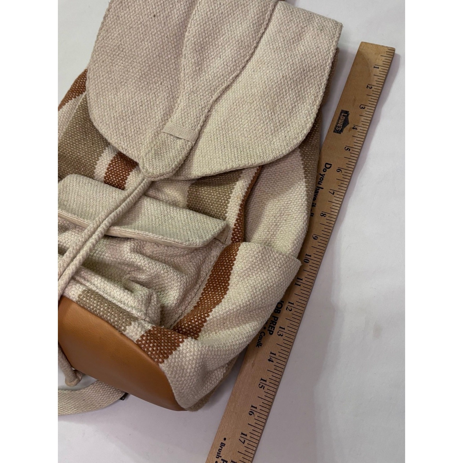 Universal Thread Canvas Stripe Drawstring Backpack – Neutral Stripe