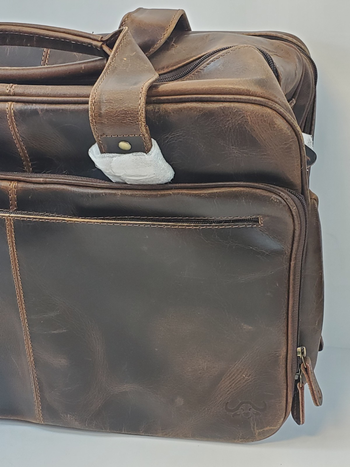 Buffalo Leather Laptop Bag 17″ Business Messenger Briefcase Vintage Look