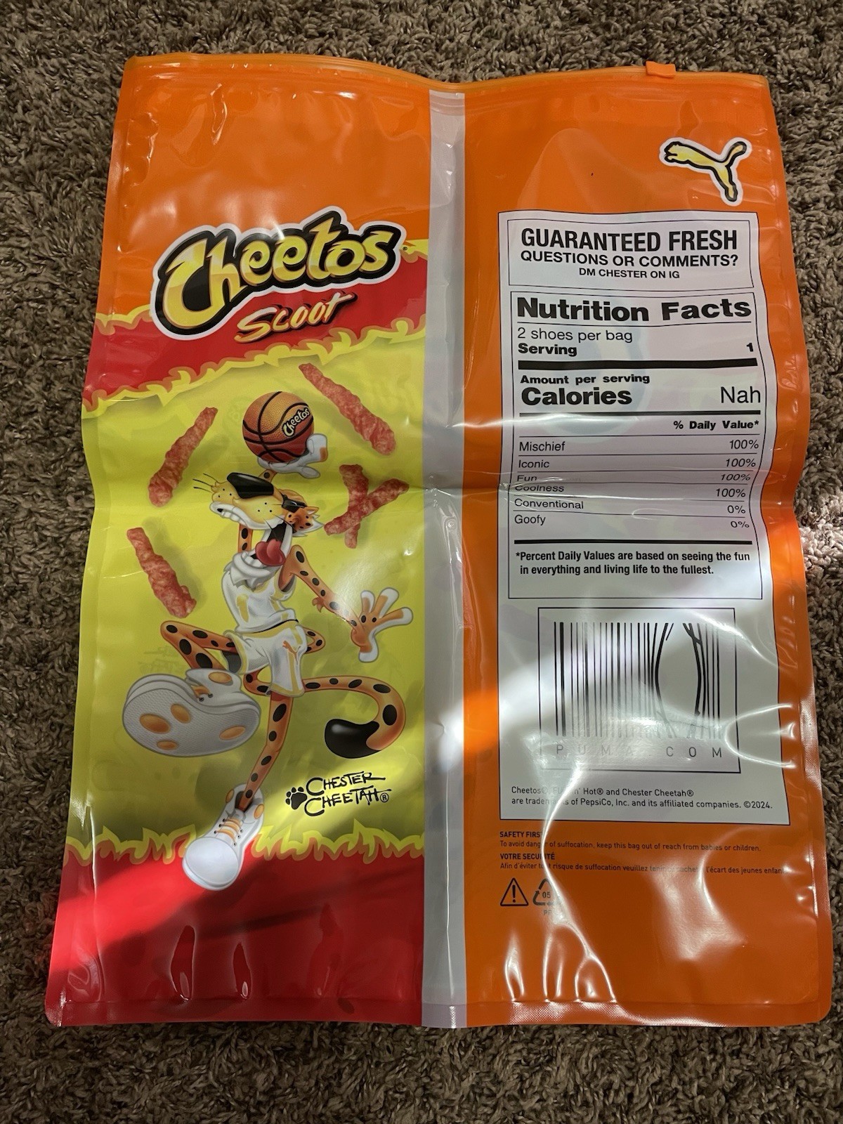 Puma Chester Cheetos Scoot Flamin Hot Shoe Bag Only