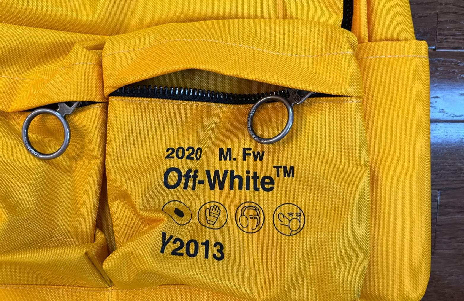 Off-White Virgil Abloh NWT Industrial Y013 Backpack in Yellow Red limited ed