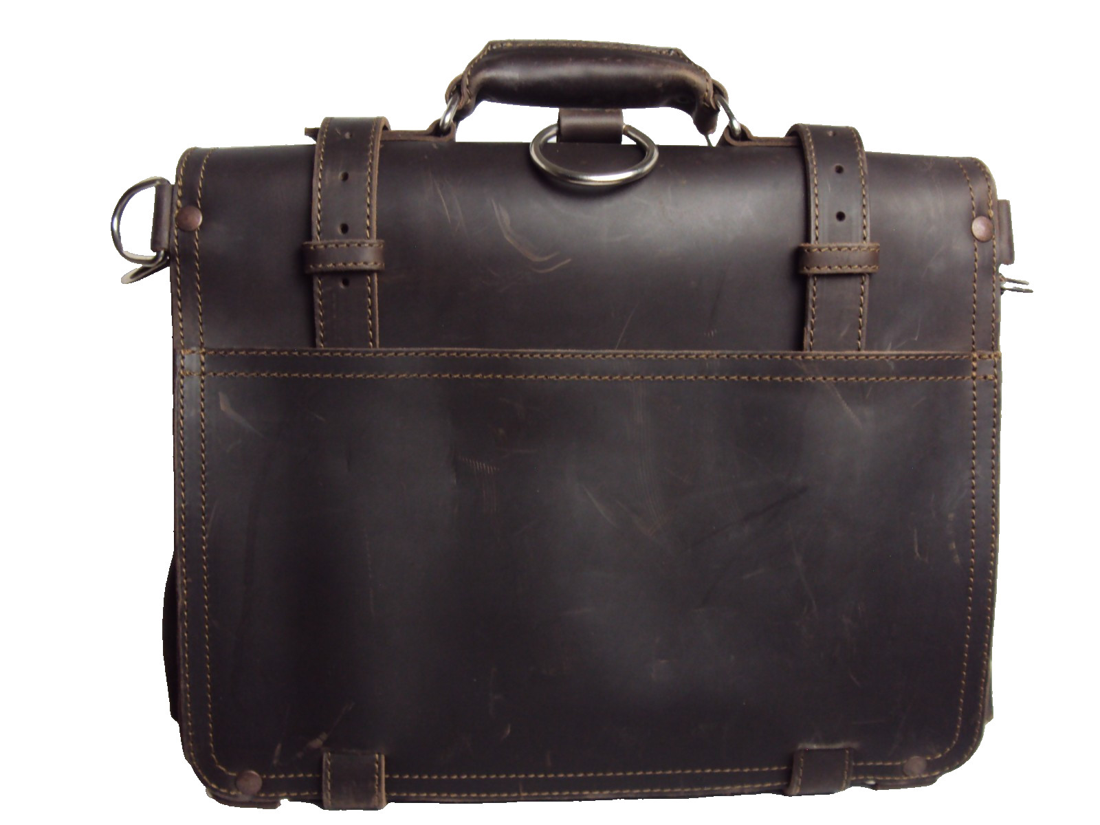 SADDLEBACK LEATHER CLASSIC LARGE BRIEFCASE BAG DARK BROWN COFFEE ORIGINAL LOGO