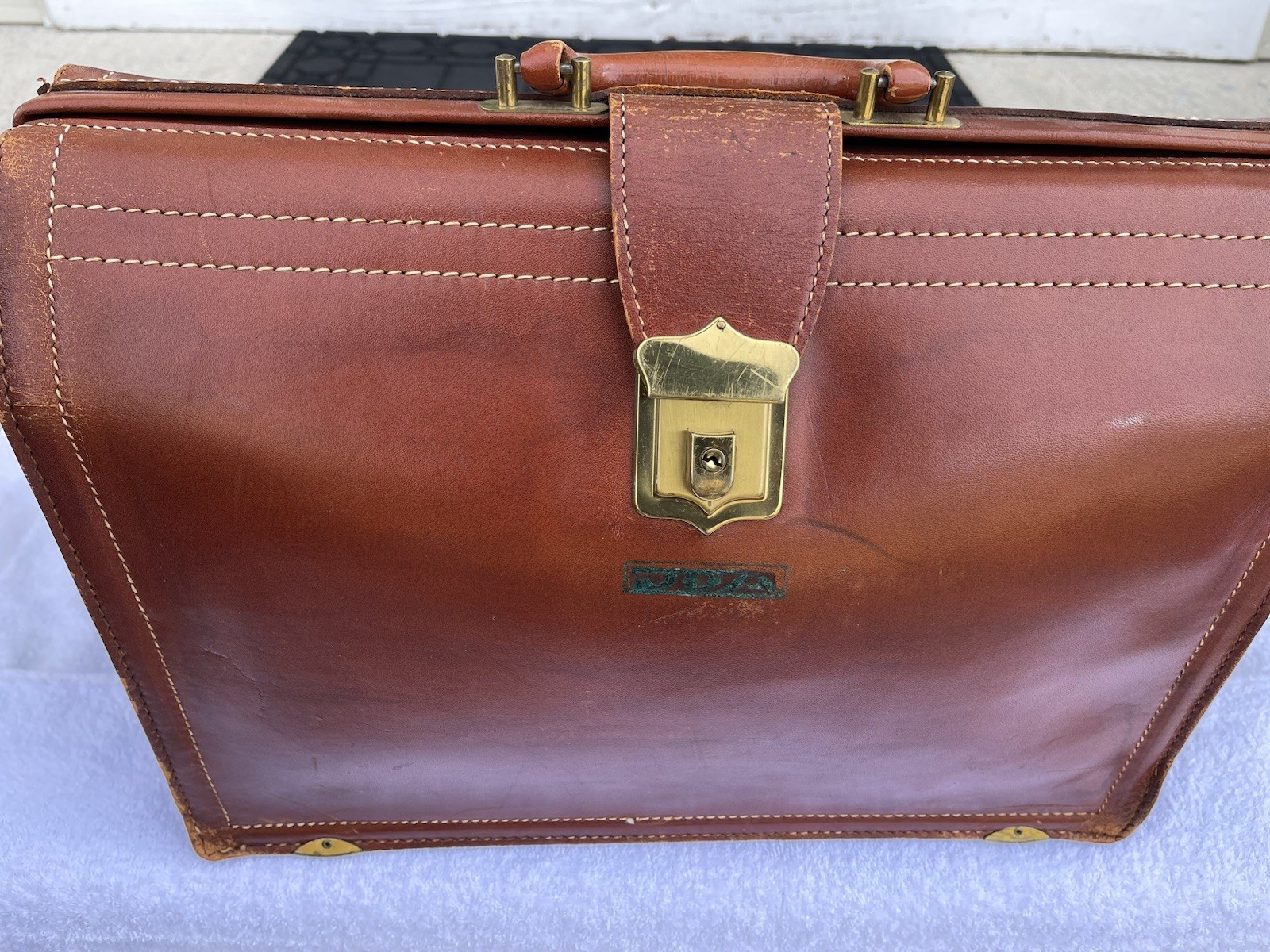 Rexbilt Briefpak Vintage Brown Top Grain Cowhide Leather Briefcase Men AS-IS