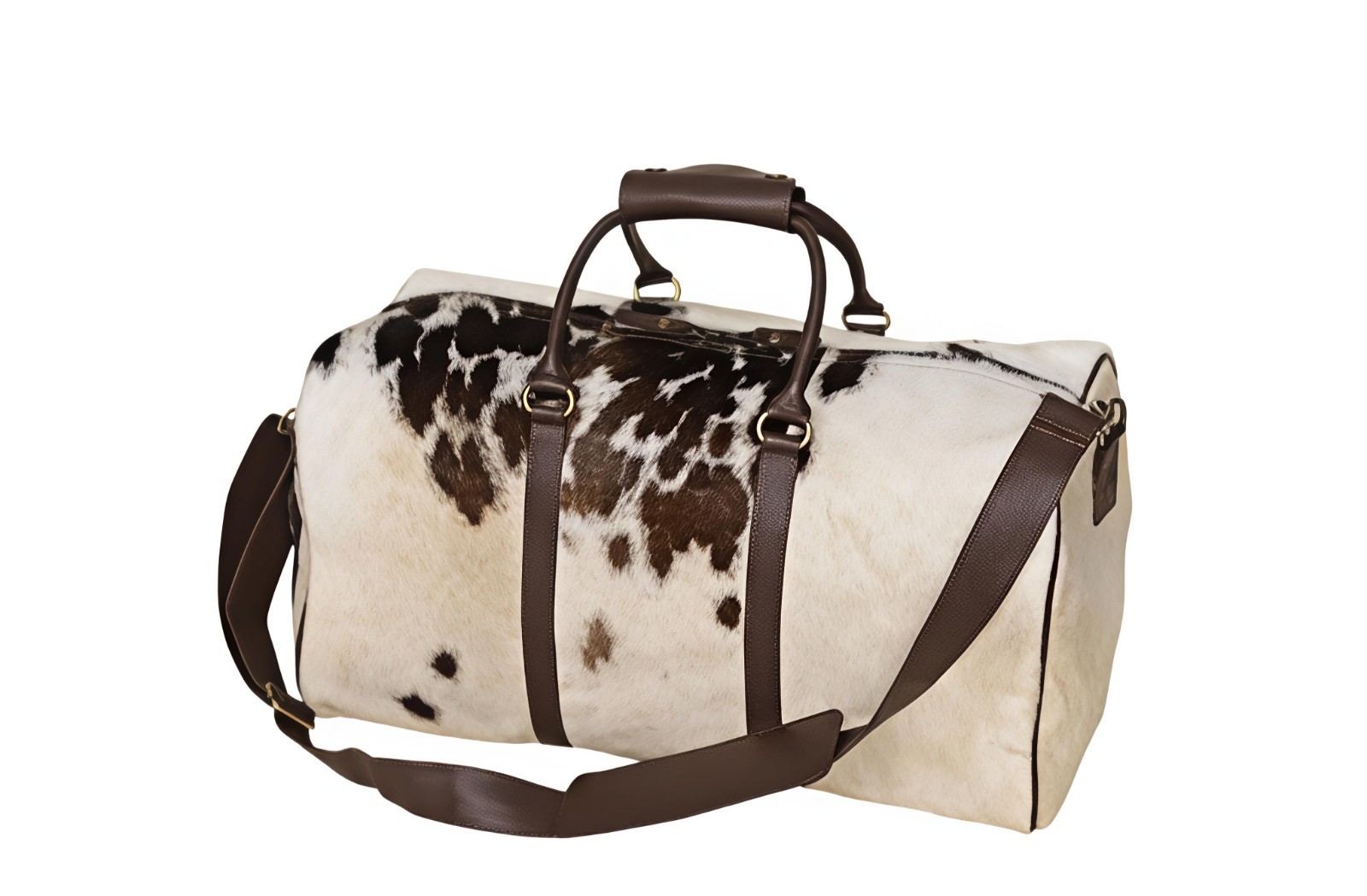 Cowhide Leather Duffle Bag Large Travel Weekender Carry On Luggage