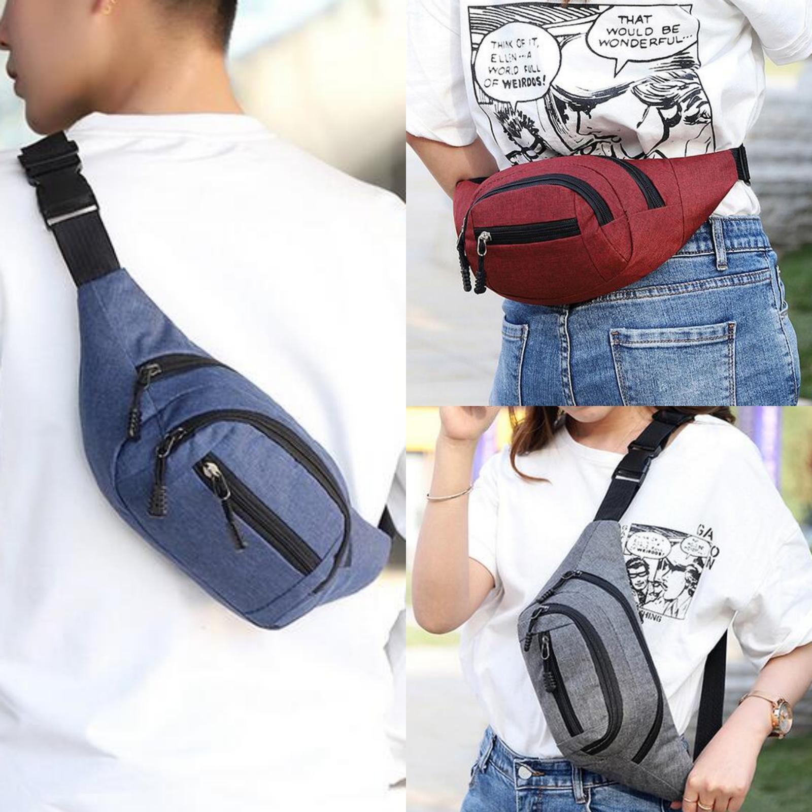 Men Women Fanny Pack Belt Waist Bag Cross Body Sling Shoulder Travel Sport Pouch