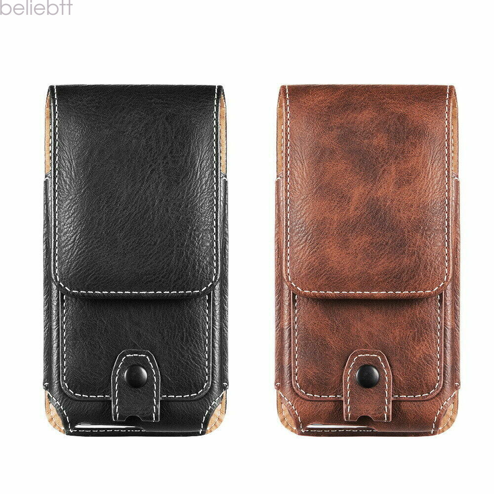 Universal Cell Phone Case Pouch Holster w/ Belt Loop Metal Clip for Large Phones