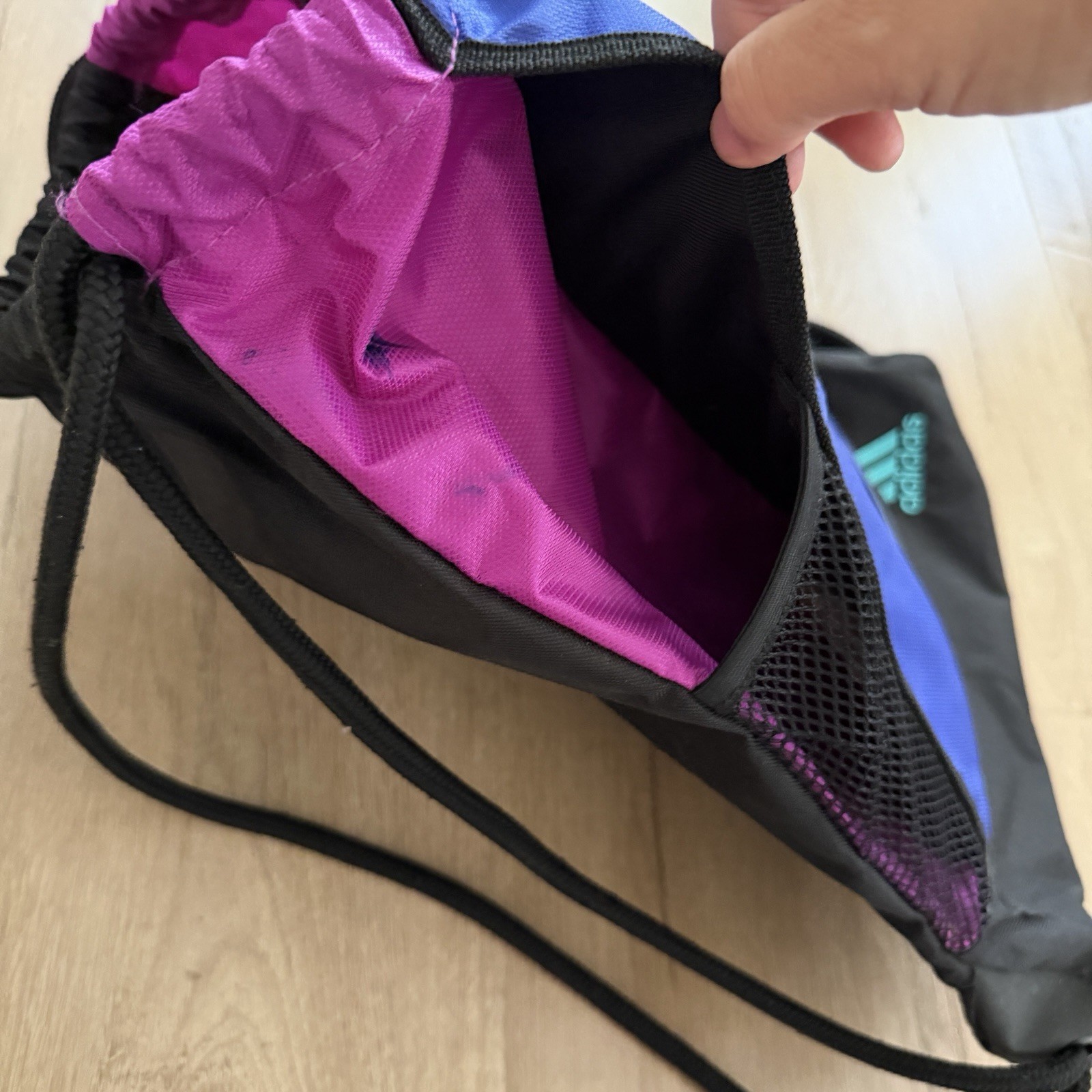 Adidas Alliance II Sackpack Drawstring Bag Backpack Mesh & Zippered Front Pocket