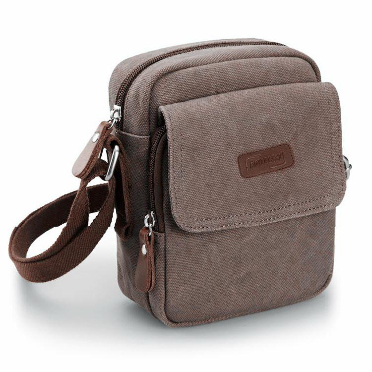 Man Casual Mini Canvas Shoulder Bag Men’s Small Leisure Messager bag