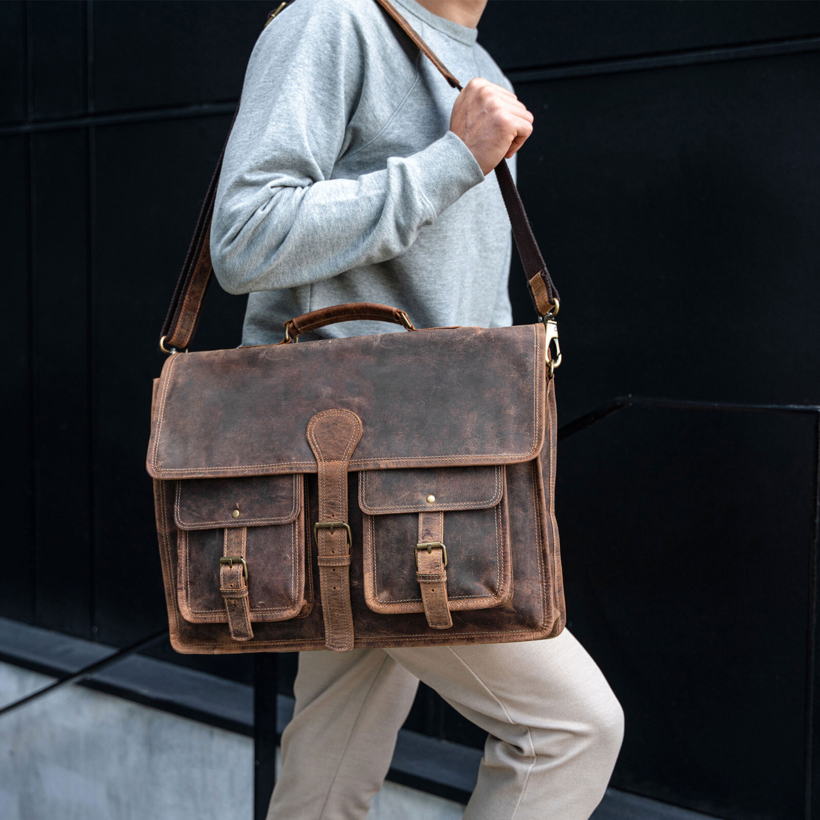 Leather Briefcase Laptop Messenger bag best computer satchel Handmade Bags