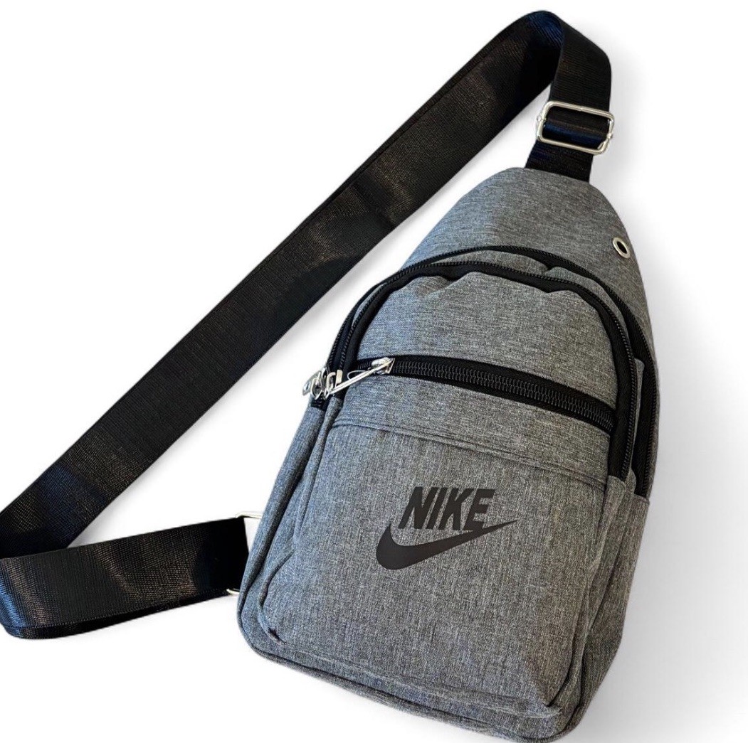NWT Nike Sling Bag Backpack Carry On Shoulder School Bag Light Grey & Black