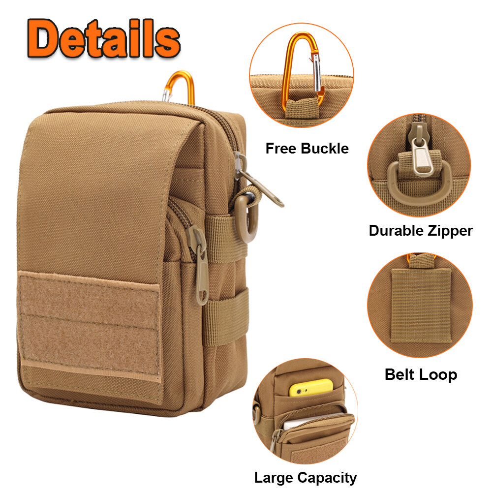 Tactical Molle EDC Pouch Cell Phone Holster Holder Bag Military Waist Belt Pack