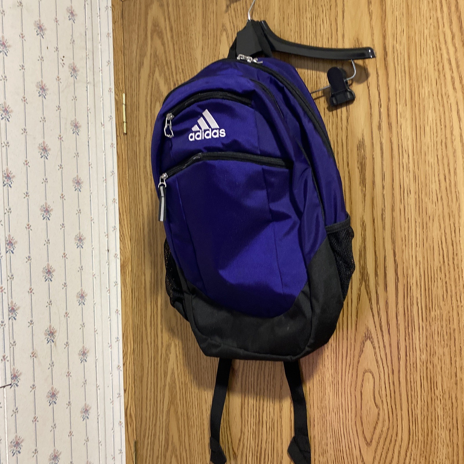 Adidas Striker Backpack Purple Black unisex back to school sturdy Book Bag