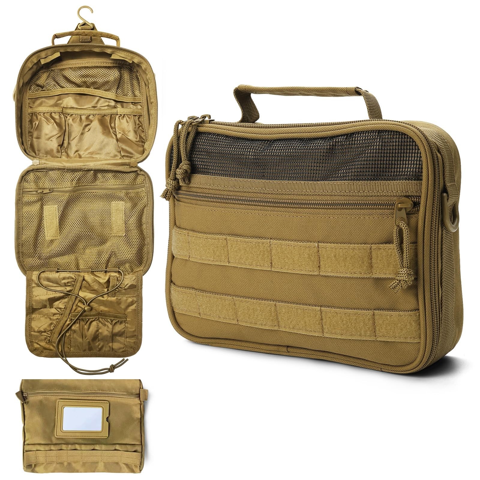 Tactical Men’s Toiletry Travel Bag – Hanging Dopp Kit for Shaving & Hygiene, Bro