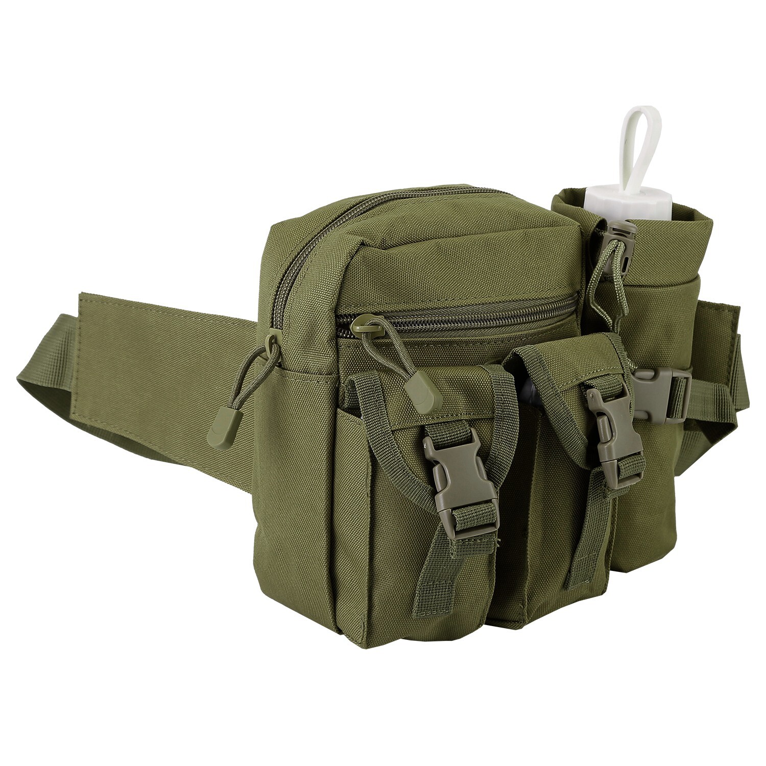 Tactical Belt Bag Waist Sling Pouch w/ 5 Pockets Military Hiking Fishing Hunting