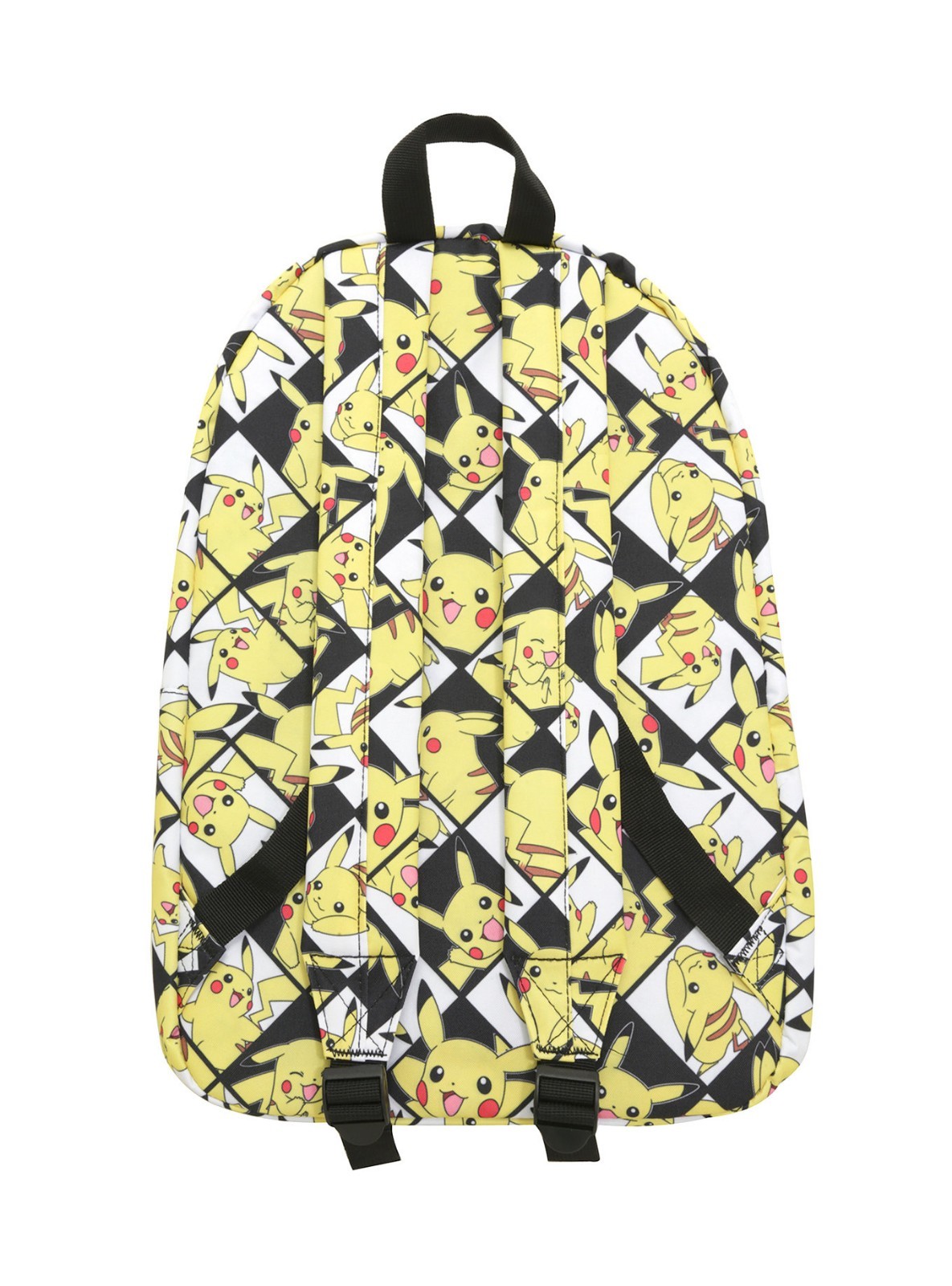 Pokemon Pikachu Checkered Black, Yellow & White 17″ Backpack NWT!