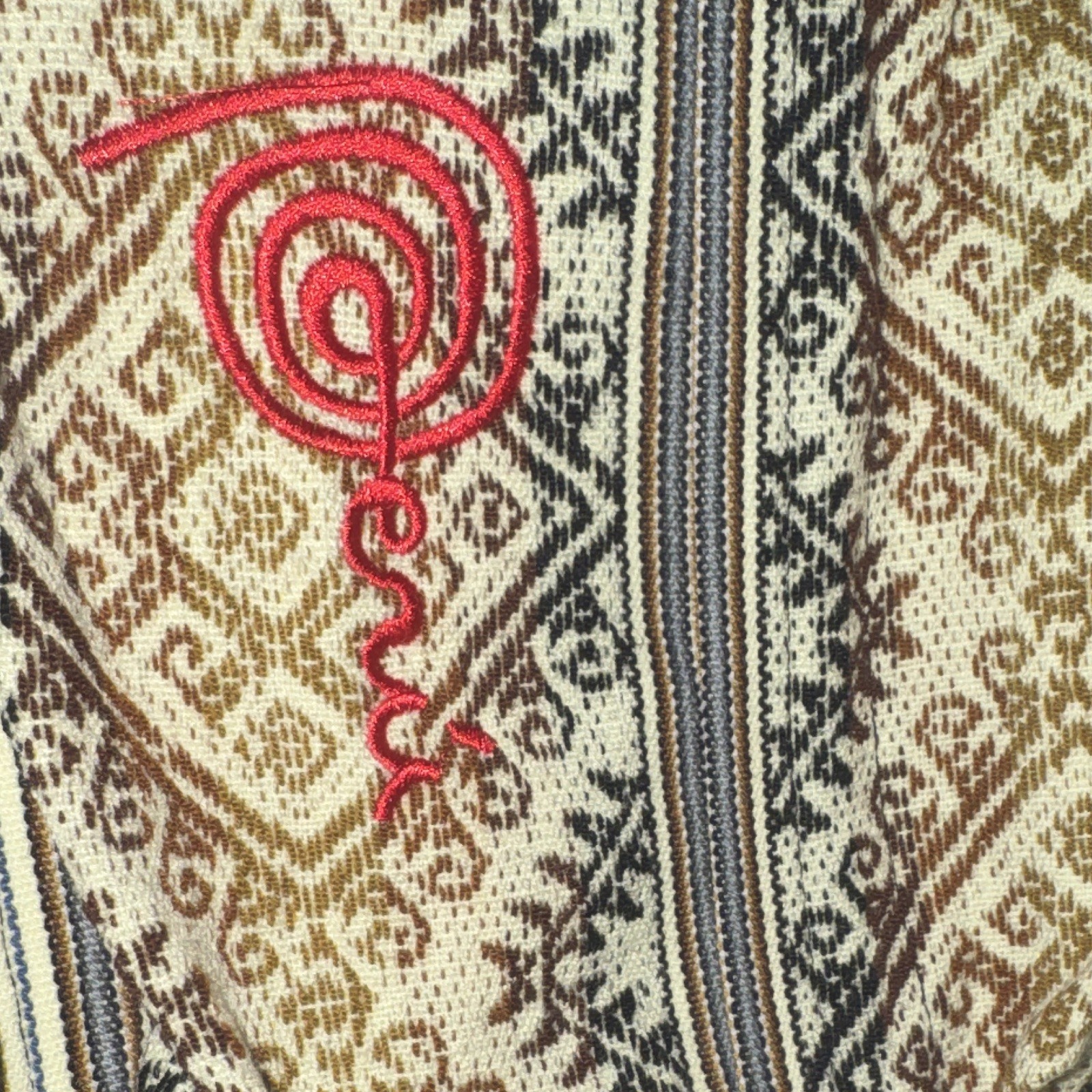 Multicolor Woven Drawstring Backpack Llama Aztec Striped Lined Adjustable Strap