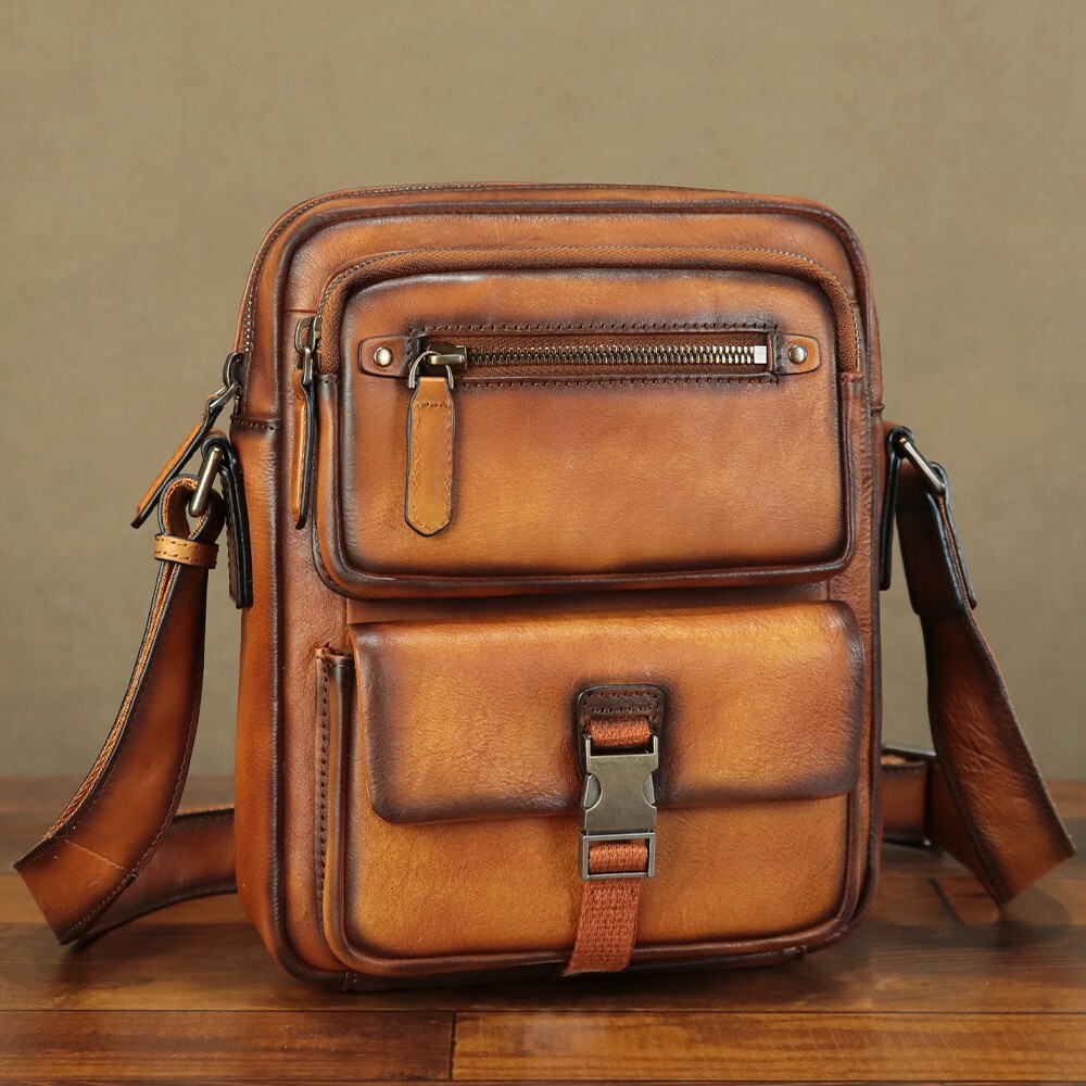 Genuine Leather Purse and Messenger Bag for Men Fashion Leather Shoulder Bags