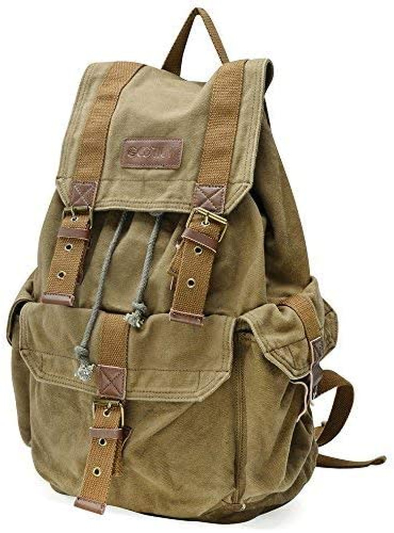 21101AMG Specially High Density Thick Canvas Backpack Rucksack, Field Tan, Large