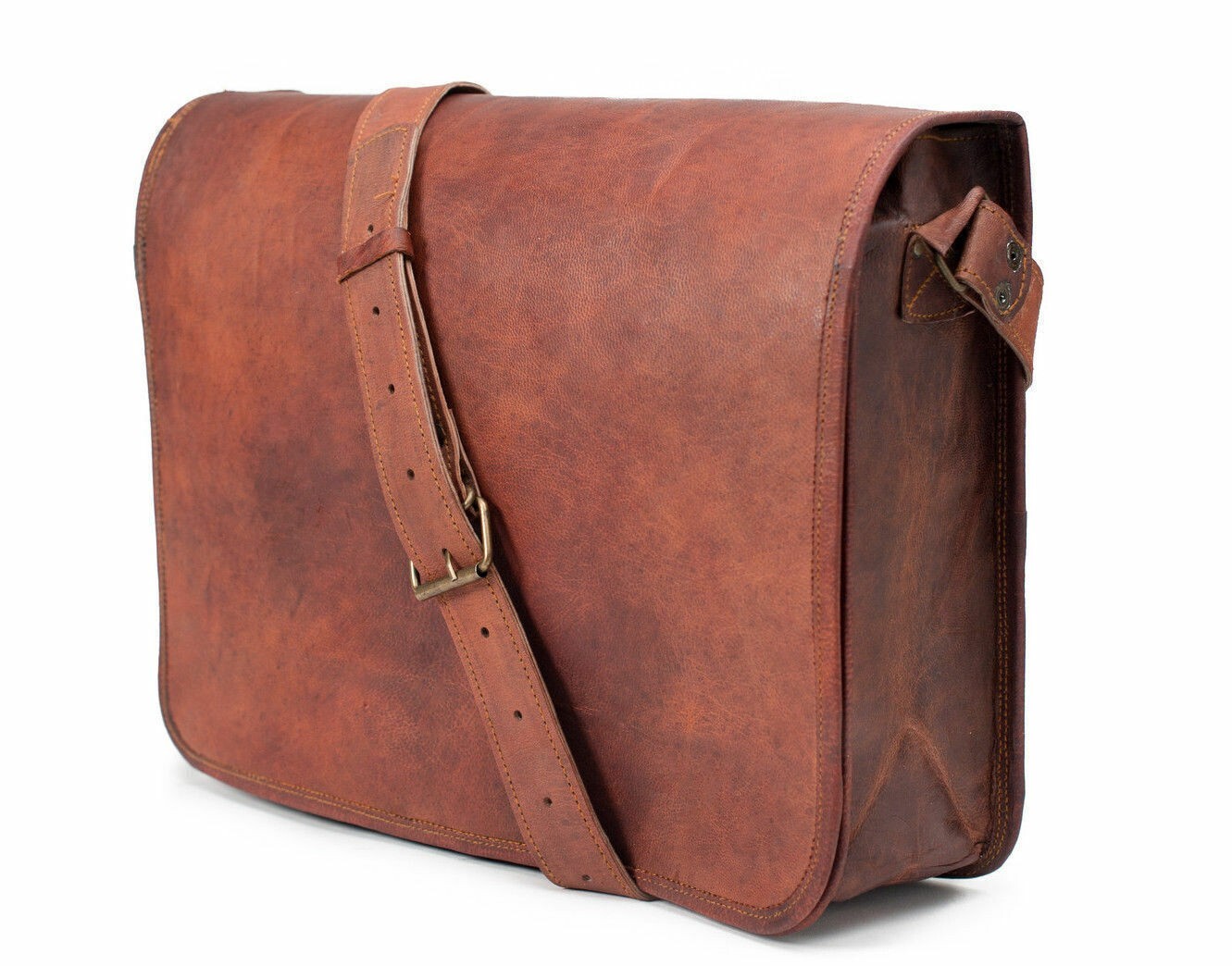 Bag Leather Briefcase Laptop Messenger Computer Satchel Distressed Handmade Men