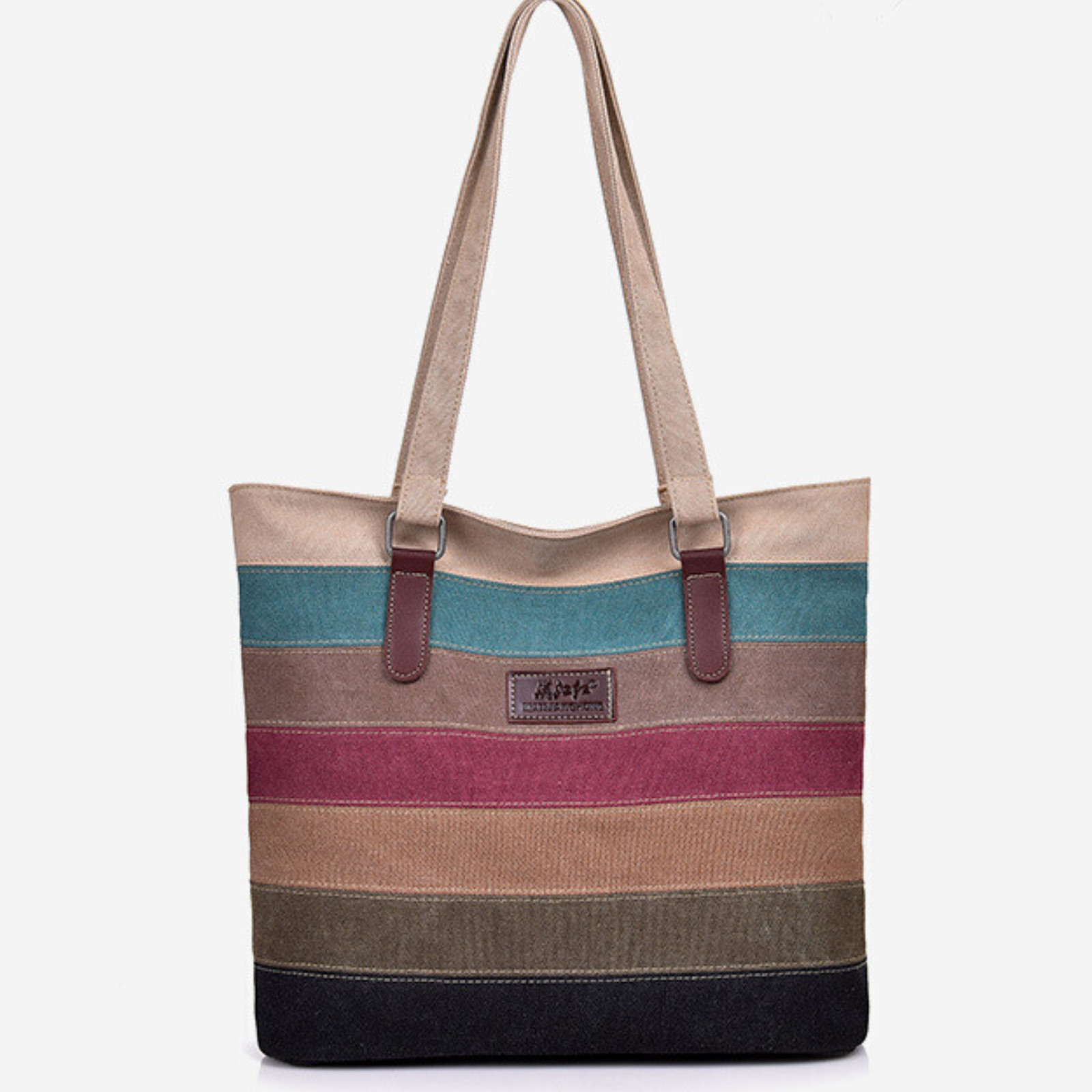 New Large Multi Colour Oxford Cotton Carry Shoulder Messenger Satchel Tote Bag