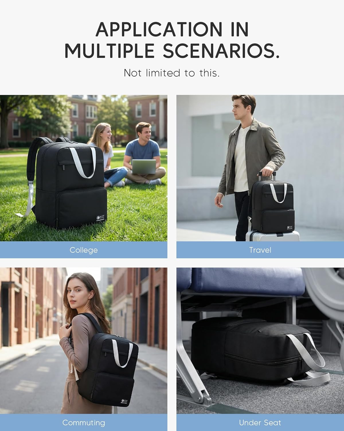 Lightweight Personal Item Bag 17X10X9 Ultralight 0.5Lb Foldable Travel Backpack