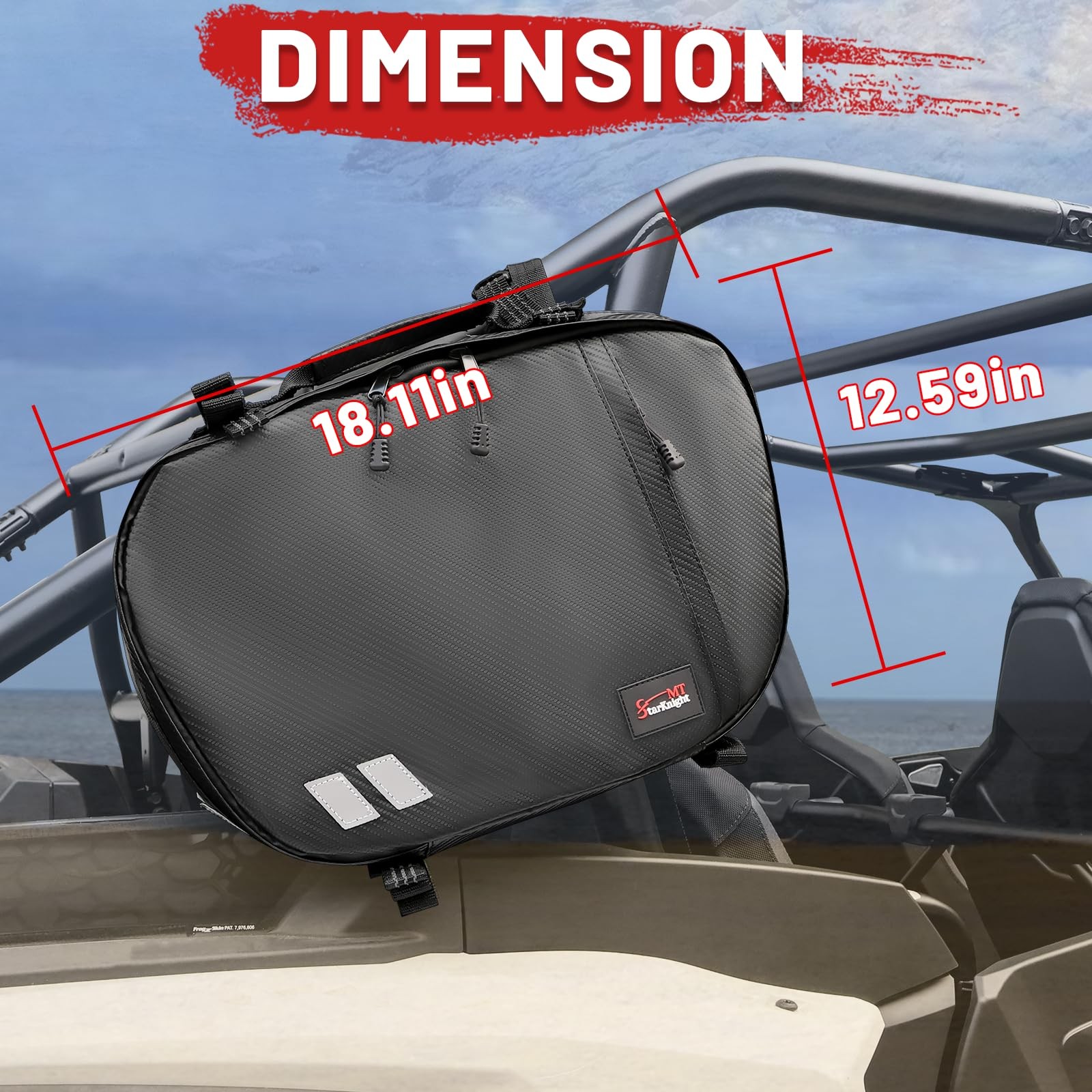UTV Belt Bag, Universal Water Resistant SXS Roll Bar Standard Cage Storage To…