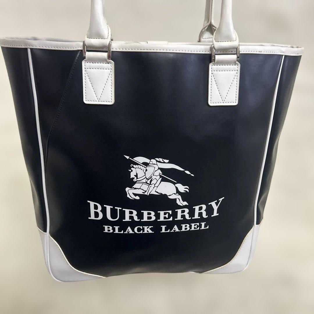 Authentic Burberry Black Label Tote Bag 22cm x 36cm x 11cm Black Vinyl Shoulder