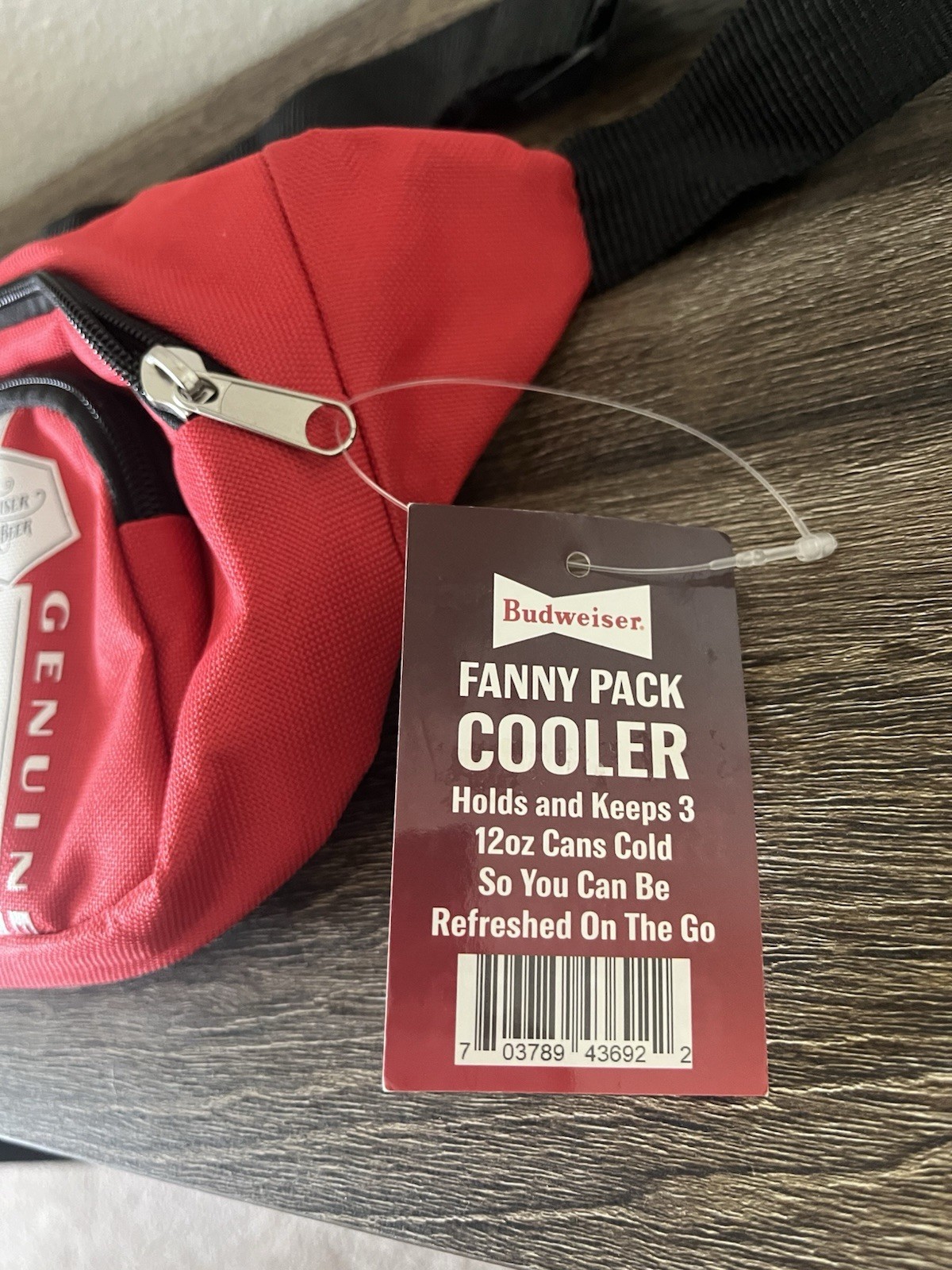 Budweiser NWT Fanny Pack Insulated Cooler Belt Bag Red Black NEW
