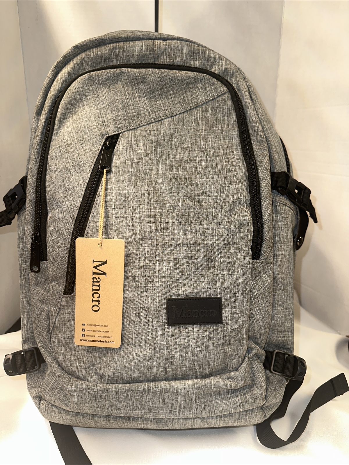 Mancro Matein 17” College Laptop PC Backpack Travel Bookbag w/ USB Charging Port
