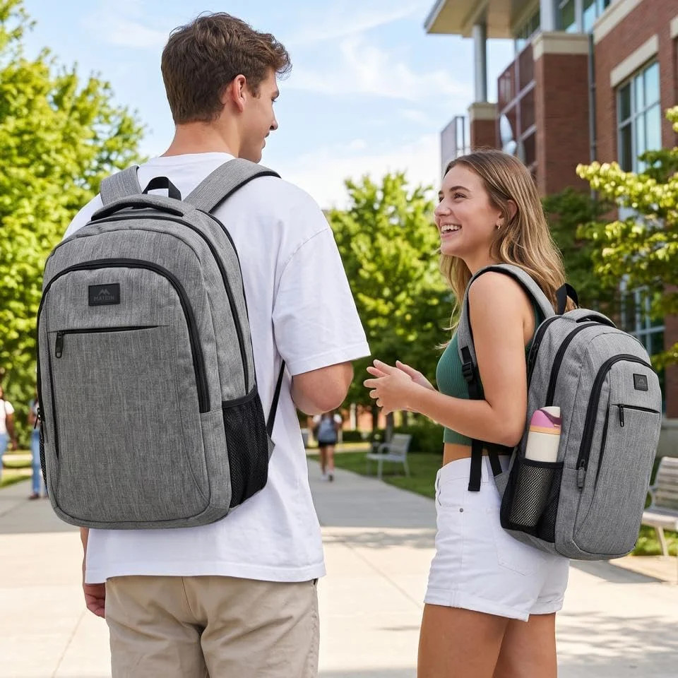 MATEIN Travel Laptop Backpack, 15.6 Inch College School Computer Bag, Grey | Sli