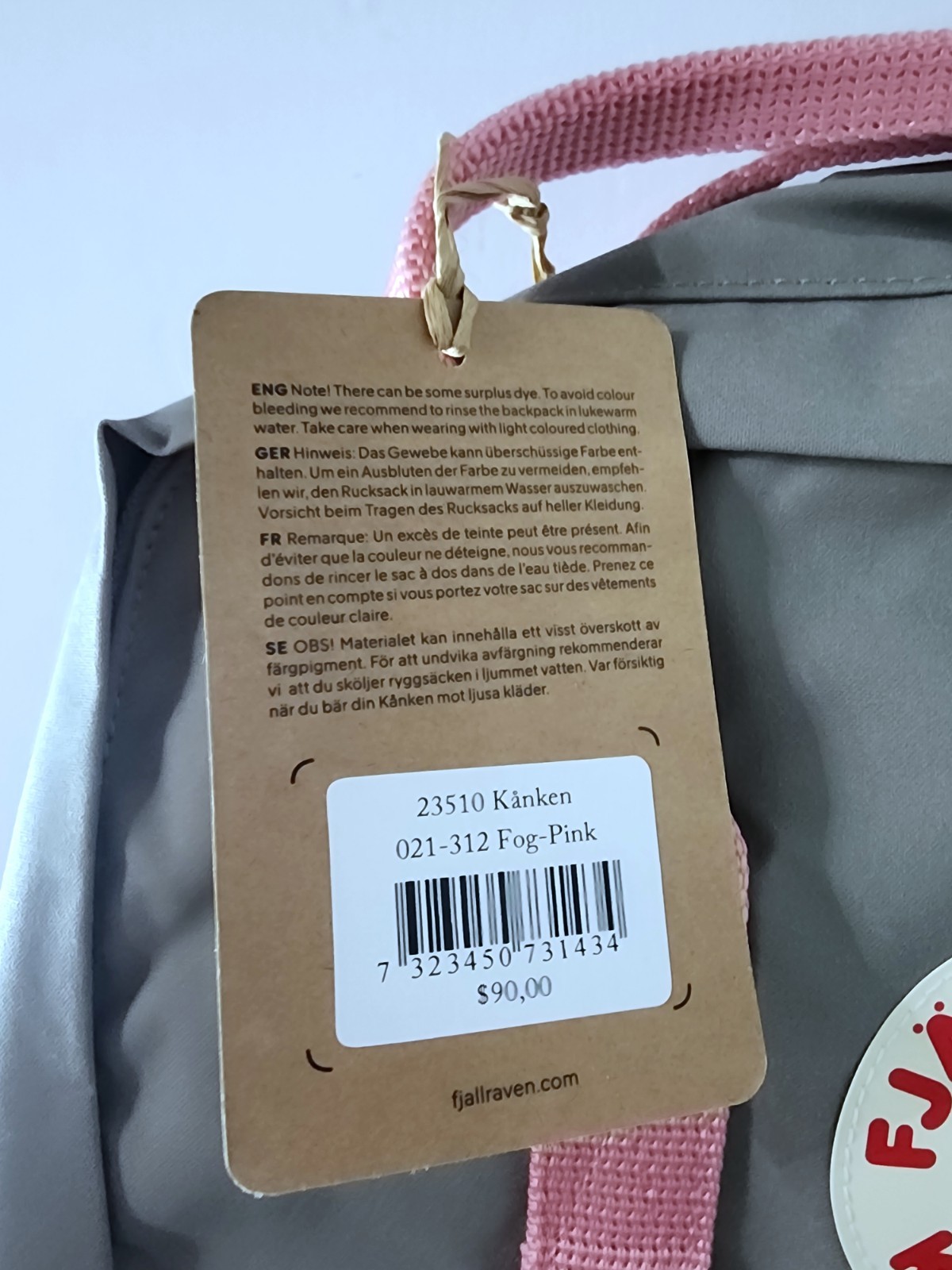 FJALLRAVEN CLASSIC KANKEN Original Backpack One Size Gray Pink 23510