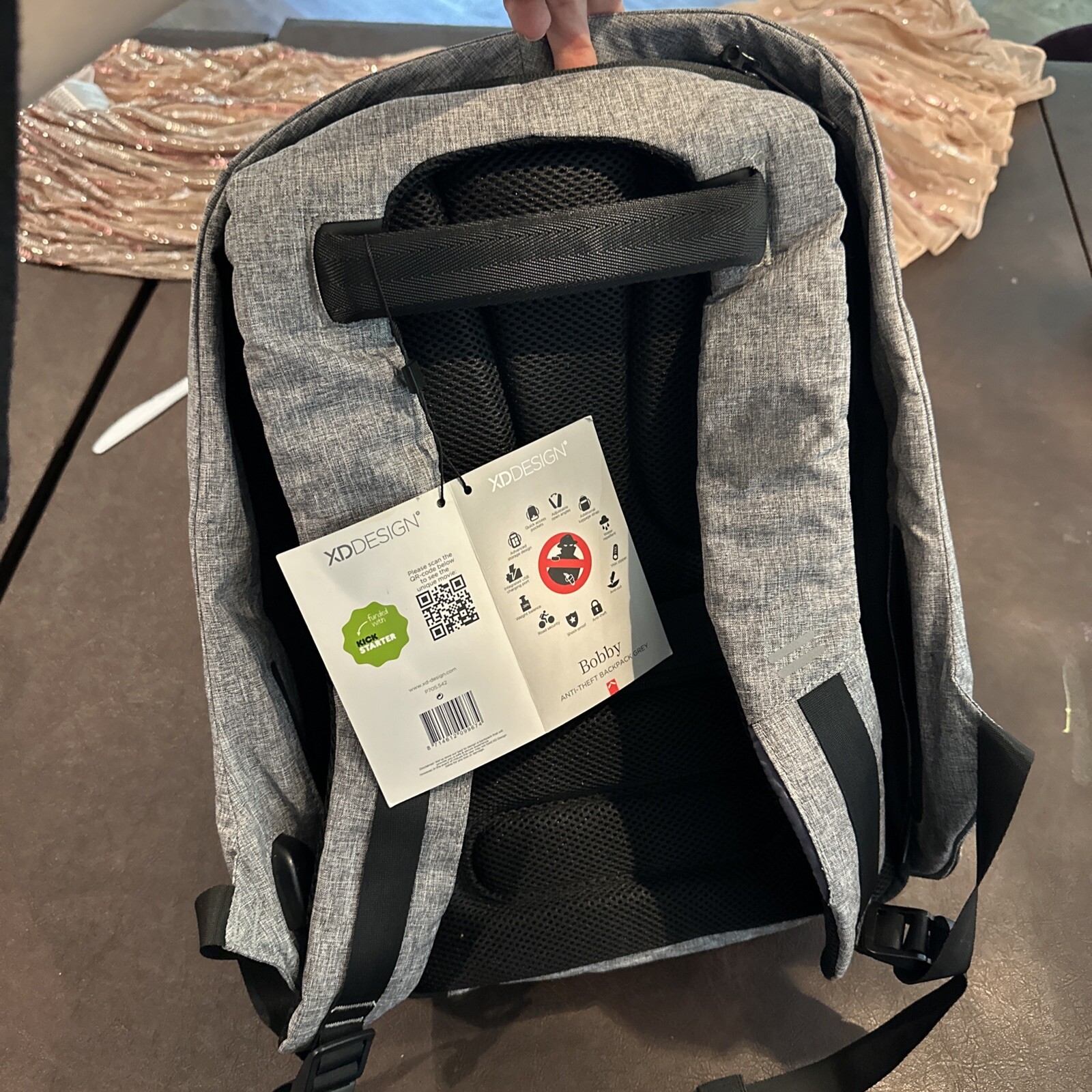XD Design Bobby Anti Theft Backpack in Black and Gray New With Marking FAST Ship