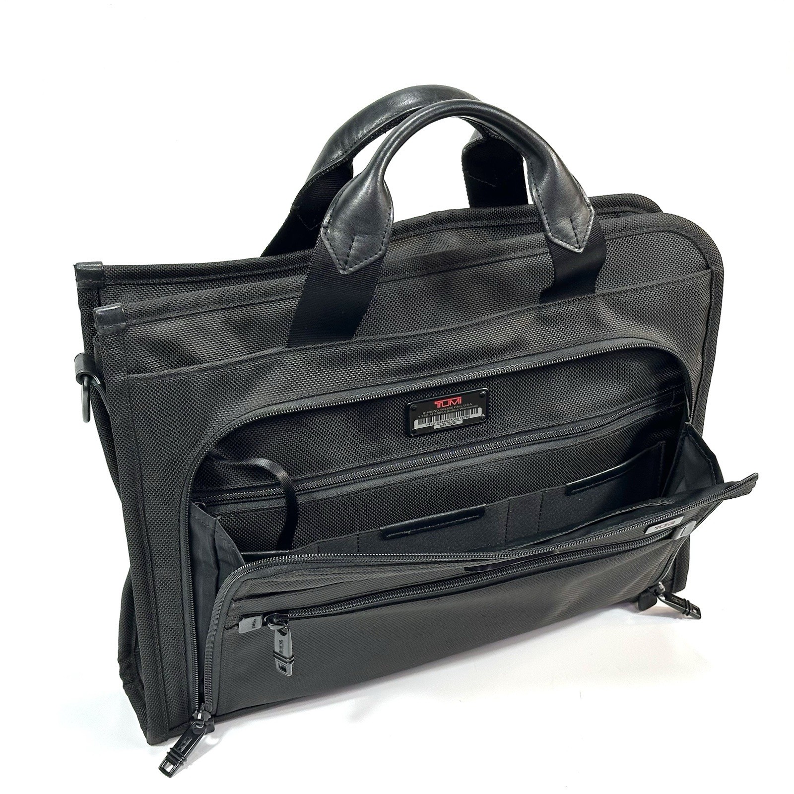 Tumi Alpha 2 Slim Deluxe Portfolio Briefcase Laptop Bag Nylon 26110D2 With Strap