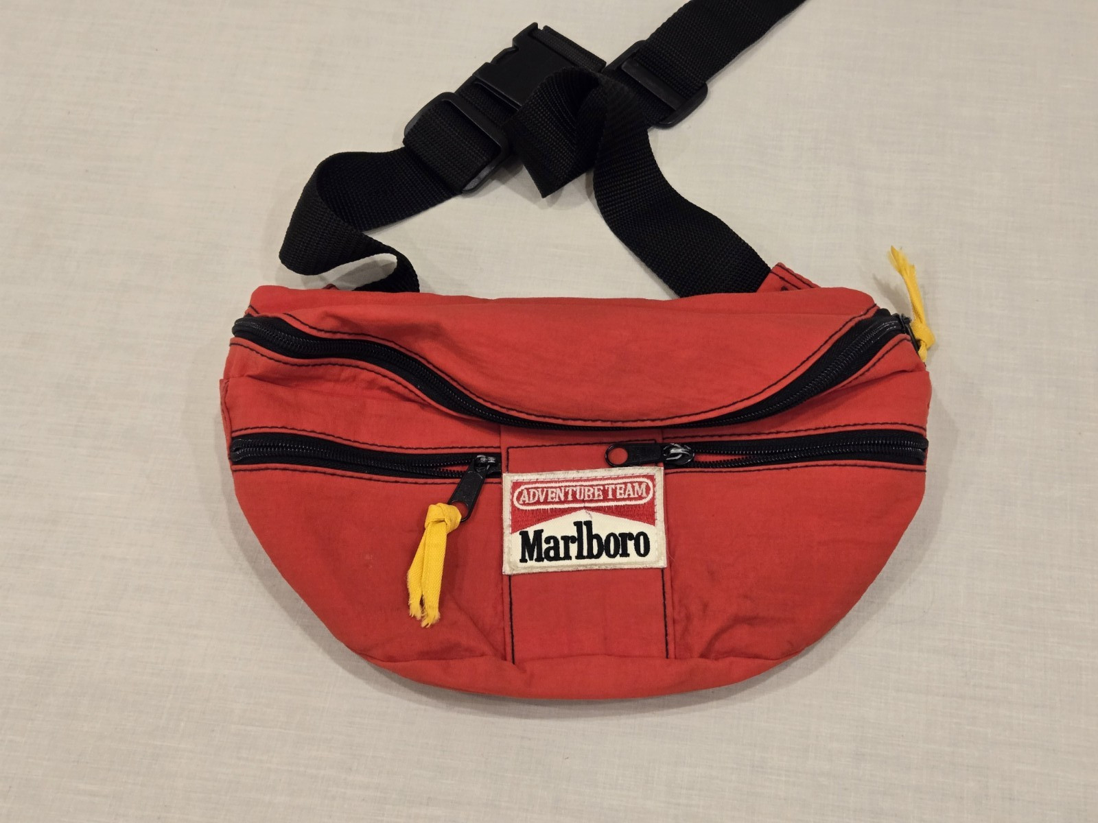 Vintage 90s Marlboro Adventure Team Red Fanny Pack Outdoor Waist Bag GUC