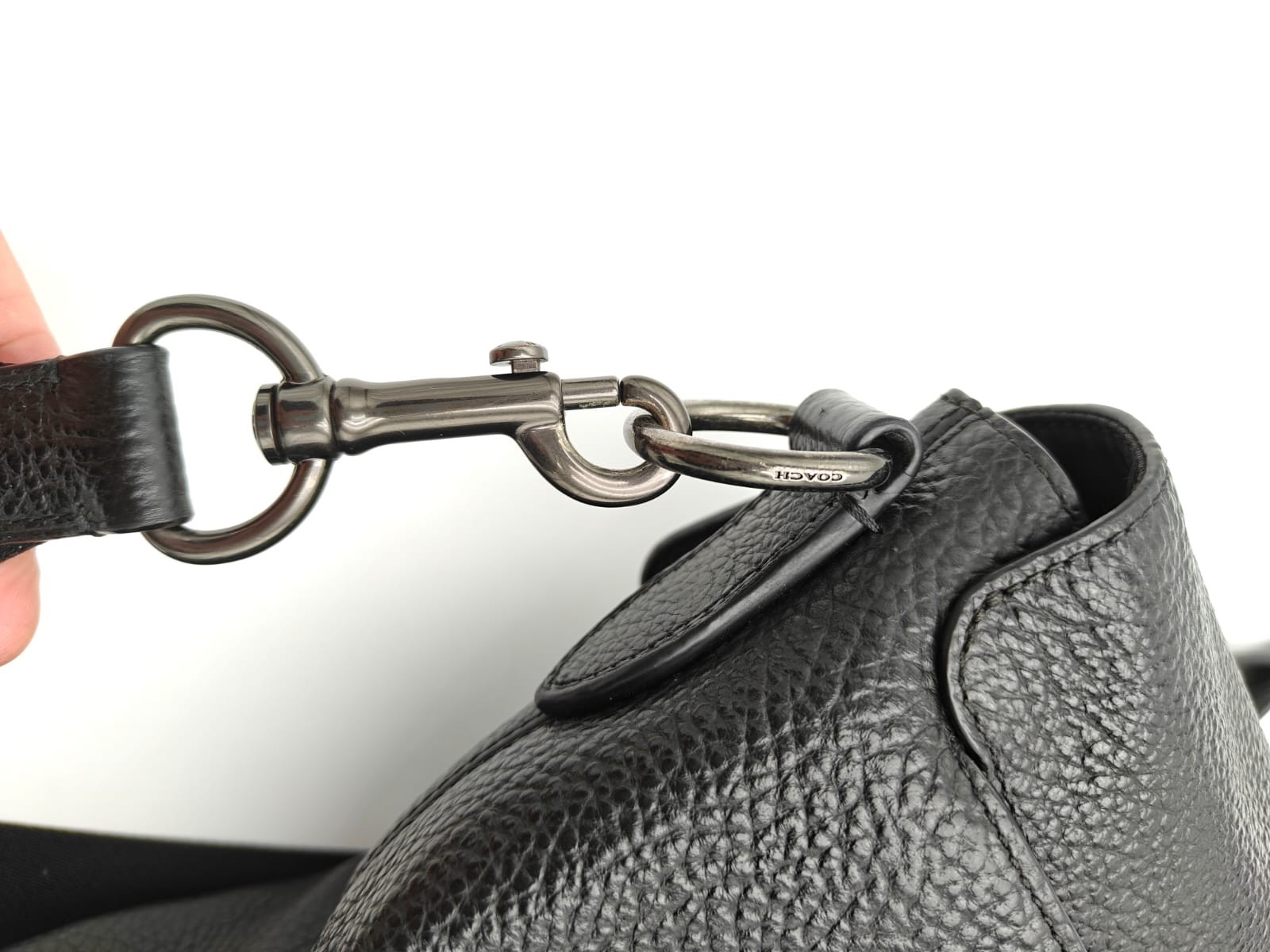 Coach Hamilton Mens Portfolio Briefcase Black Pebble Leather Laptop 2Way F75757