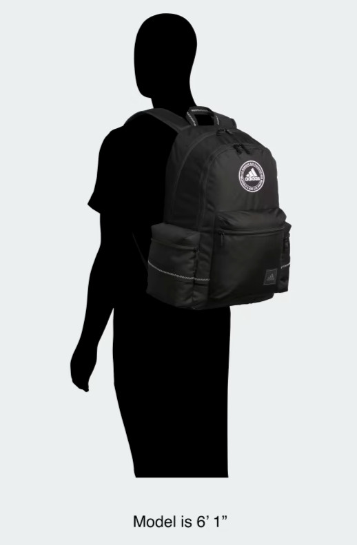 ADIDAS CITY ICON Unisex OSFA 17″ Backpack Laptop Black WHITE WIPE CLEAN $60 NWT